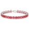 27 CT CREATED RUBY 925 STERLING SILVER TENNIS BRACELET IN ROUDN SHAPE