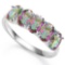 2.0 CT MYSTIC GEMSTONE 10KT SOLID WHITE GOLD RING