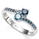 14K BLUE DIAMOND 0.56 CTW Ring