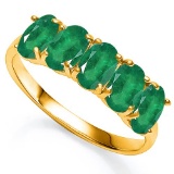 2.15 CT GENUINE EMERALD 10KT SOLID GOLD YELLOW RING