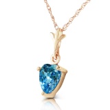 1.15 CTW 14K Solid Gold Paradox Blue Topaz Necklace
