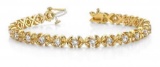 14KT YELLOW GOLD 2 CTW G-H VS2/SI1 FACETED X LINK BRACELET