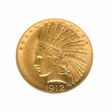 Early Gold Bullion $10 Indian Almost Uncirculated