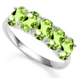 2.4 CT GENUINE PERIDOT 10KT SOLID WHITE GOLD RING