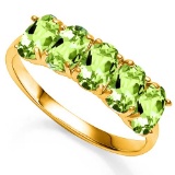 2.4 CT GENUINE PERIDOT 10KT SOLID YELLOW GOLD RING
