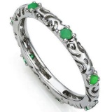 1/5 CT EMERALD 925 STERLING SILVER RING