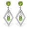 2.4 CTW 14K Solid White Gold At The Pier Peridot Earrings