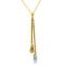 1.4 Carat 14K Solid Gold Necklace Blue Topaz And Citrine
