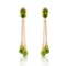 7.5 CTW 14K Solid Rose Gold Chain Drop Earrings Peridot