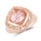 14K Rose Gold Plated 3.25 CTW Genuine Pink Rutile .925 Sterling Silver Ring