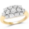 14K Yellow Gold Plated 0.07 CTW Genuine White Diamond .925 Sterling Silver Ring