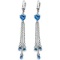 9.5 Carat 14K Solid White Gold Chandelier Earrings Briolette Blue Topaz