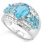 CREATED BLUE TOPAZ925 STERLING SILVER RING