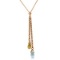 14K Solid Rose Gold Necklace with Blue Topaz and Citrine