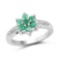 0.46 CTW Genuine Emerald .925 Sterling Silver Ring