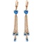 14K Solid Rose Gold Chandelier Earrings with Briolette Blue Topaz
