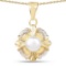 14K Yellow Gold Plated 1.00 CTW Genuine Pearl .925 Sterling Silver Pendant