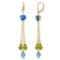 9.5 Carat 14K Solid Gold Chandelier Earrings Briolette Blue Topaz Pe
