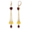 9.5 CTW 14K Solid Gold Chandelier Earrings Briolette Garnet Citrine