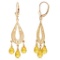3.75 Carat 14K Solid Gold Chandelier Earrings Natural Citrine