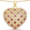 14K Yellow Gold Plated 1.00 CTW Genuine Ruby .925 Sterling Silver Pendant