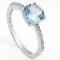 2.1 CARAT TW BLUE TOPAZ  CUBIC ZIRCONIA PLATINUM OVER 0.925 STERLING SILVER RING