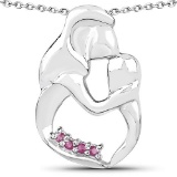 0.20 CTW Genuine Ruby .925 Sterling Silver Pendant