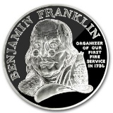 1992 Ben Franklin Firefighters Silver Medal 1 oz - Proof
