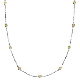 Fancy Yellow Canary Diamonds by The Yard Necklace 14k White Gold (3.00ct)