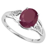 2.21 CTW RUBY & DIAMOND 10KT SOLID GOLD RING