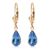 3.77 Carat 14K Solid Gold Extravaganza Blue Topaz Earrings