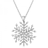 Diamond Snowflake Pendant Necklace in 14K White Gold (0.30ct)
