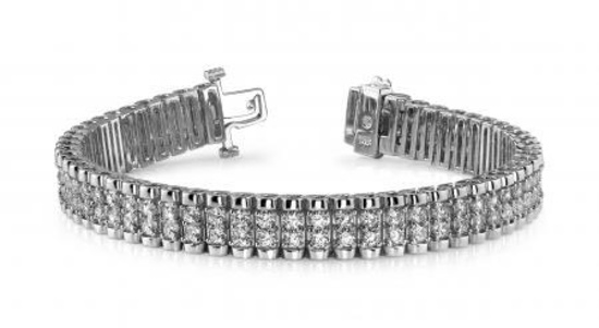 14K WHITE GOLD 2 CTW G-H VS2/SI1 GRAND DOUBLE DIAMOND BRACELET