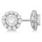 1.50ct. Halo Diamond Stud Earrings 14kt White Gold (H SI1-SI2)