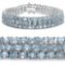 32.75 CTW Genuine Blue Topaz .925 Sterling Silver Bracelet