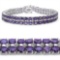 17.97 CTW Genuine Amethyst and 0.13 ct.t.w Genuine Diamond Accents Sterling Silver Bracelet