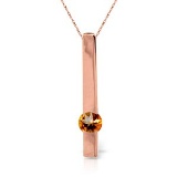 0.25 CTW 14K Solid Rose Gold Necklace Naturalcitrine