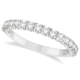 Half-Eternity Pave-Set Diamond Stacking Ring 14k White Gold (0.75ct)