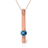 0.25 Carat 14K Solid Rose Gold Blue Topaz Necklace