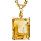 1.0 CTW CITRINE 10K SOLID YELLOW GOLD OCTAGON SHAPE PENDANT