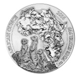 Rwanda 1 Ounce Silver 50 Francs 2016 Meerkat BU