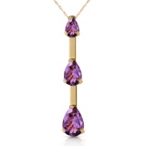 1.71 CTW 14K Solid Gold Never with out Amethyst Necklace