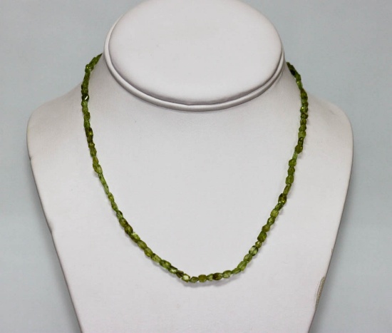 6.50 CTW Peridot Single Row Necklace with brass clasp