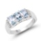 1.84 CTW Genuine Blue Topaz and White Topaz .925 Sterling Silver Ring