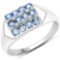 0.78 CTW Genuine Blue Sapphire .925 Sterling Silver Ring
