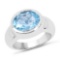 5.15 CTW Genuine Blue Topaz .925 Sterling Silver Ring