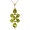 3.15 Carat 14K Solid Rose Gold Petals Peridot Necklace
