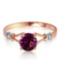 0.92 Carat 14K Solid Rose Gold Cathy Amethyst Diamond Ring