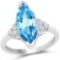 3.78 CTW Genuine Swiss Blue Topaz and White Topaz .925 Sterling Silver Ring