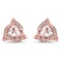 0.81 CTW Genuine Morganite and White Diamond 14K Rose Gold Earrings